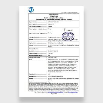 optical fiber cable inspection report